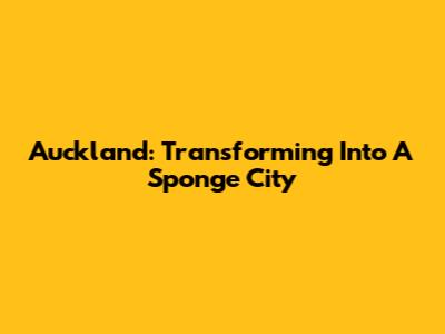 Auckland: Transforming Into A Sponge City