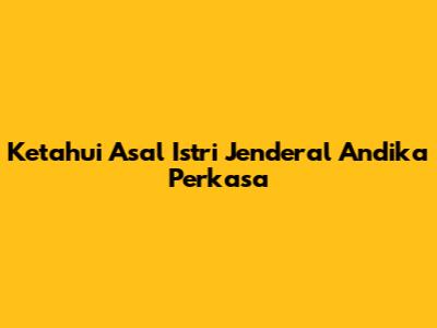Ketahui Asal Istri Jenderal Andika Perkasa
